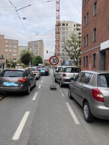 Blockade Fahrradweg